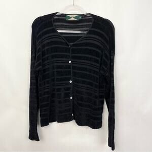 525 America Chenille‎ Cardigan Size M/L Black